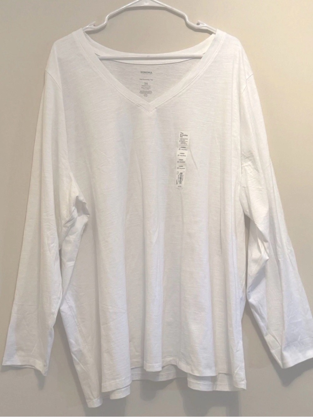 Women's Sonoma Plus The Everyday Tee Crew Neck Long Sleeve Shirt NEW With Tags